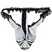 FEESHOW Mens Lace Sissy Pouch Panties Crossdress Bikini Breifs Thongs G String (L, Black)