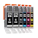 Valuetoner Replacement for Canon PGI-270 270XL CLI-271 271XL Compatible Ink Cartridge (2 Big Black, 1 Black, 1 Cyan, 1 Magenta, 1 Yellow) For PIXMA MG5720 MG5721 MG5722 MG6820 MG6821 MG6822 Printer