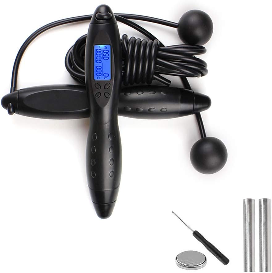 RILATLL Jump Rope, Digital Counting Adjustable Length Skipping Rope,Weight Calories Time Setting Jump Rope Counter, Home, Workout, Outdoor Exercise for Women, Men, Kids