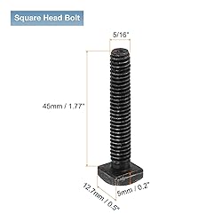 uxcell 10Pcs Square Head Bolts, 5/16-18x1-3/4 Black