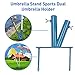Umbrella Stand Sports Dual Umbrella Holder Fishing Pole Stand Beach Umbrella Stake