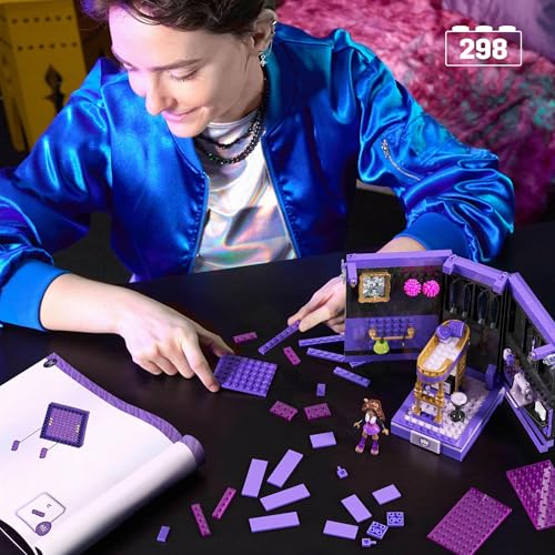 MEGA Monster High Clawdeen Terrolair Building Blocks Set That Opens Like A Book with Action Figure, Nook Book, 299 Pieces, Toy Gift for Boys and Girls +13 Years, HXM32