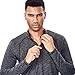 Zengjo 1/4 Zip Pullover Mens(L,Black & Grey)