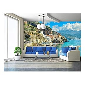 Beautiful Bay and Famous Resort of Amalfi,Campania Region,Italy,Europe - Removable Wall Mural | Self-Adhesive Large Wallpaper - 66x96 inches