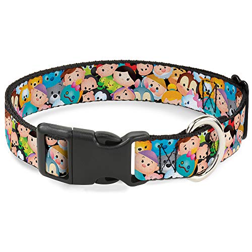 Buckle-Down Plastic Clip Collar - Tsum Tsum Faces Stacked - 1" Wide - Fits 11-1…