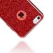 MATEPROX Compatible with iPhone 6s Case Compatible with iPhone 6 Case Glitter Slim Bling Crystal Clear 3 Layer Hybrid Protective Case(Red)