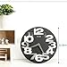 3D Big Digit Modern Contemporary Kitchen Office Home Decor Wall Clock Black