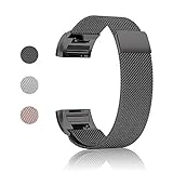 Fitbit Charge 2 Band-TENKER Adjustable Replacement Accessories Bands, Metal Wristband Band Strap - Stainless Steel Milanese Loop Metal Replacement Accessories Bracelet Strap