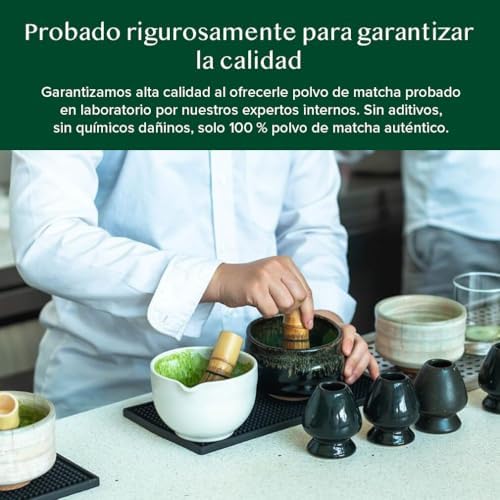 Polvo de Matcha Vainilla 100g-50 Tazas | Matcha Uji & Vainilla de Madagascar | 100% Natural | Té Verde Japonés Premium | Para Latte & Té