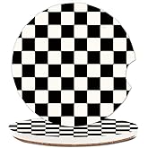 NUGGHU Absorbent Car Cupholder Coaster 2 Pack, Cute Car Coasters with a Finger Notch for Women & Men,2.56