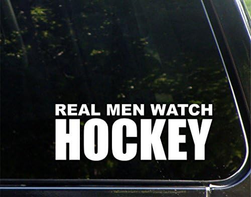 Betta946xton Real Men Watch Hockey Vinyl Car Stickers Bumper Stickers Funny Windows Truck Laptop Decals Gifts 8-3/4 X 3-1/4