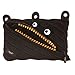 ZIPIT Grillz Pencil Case for Kids, Cute 3-Ring Binder Pencil Pouch for Boys, Girls and Teens, Stationery Bag for School ,Black