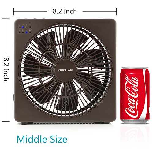 OPOLAR 8 Inch Desk Fan(Included Adapter), USB Operated, 4 Speeds+Natural Wind, Timer, Quiet Operation, Adjustable Angle, Desktop Personal Cooling Fan for Office, Living Room, Bedroom