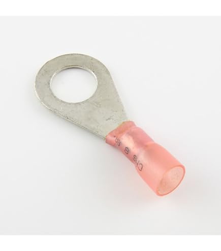 3M Yellow Heat Shrink Ring Terminals (25 Pack) – Waterproof Marine Wiring, #10 Stud, 12-10 Gauge