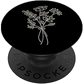 Beige Black Floral Flower Wildflower PopSockets Adhesive PopGrip