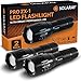 (New) SOLARAY Handheld LED Tactical Flashlights - Professional Series ZX-1 (2 pack) - Super Bright High Lumen - 5 Light Modes, Adjustable Focus, Outdoor Water Resistant primary