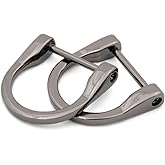 Loosco U Shape Horseshoe D-Rings, 4 PCS DIY Leather Craft Key Holder Purse Accessories for 1 Inch Strap (Gunmetal)