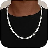 FTPWP S925 Sterling Silver Chain Necklace for Men,5.5mm Sterling Silver Cuban Link Curb Chain Necklace for Women Men Jewelry, 18 20 22 24 26Inch