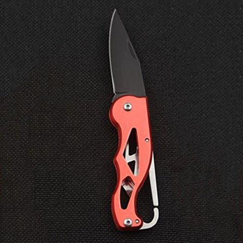 TorDen Pocket Knife Multifunction Portable Pocket Survival Rescue Folding Knife Camping Mini Peeler Keychain Tactical Hunting Outdoor Tools (Red 01)