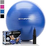 DYNAPRO Exercise Ball - 2,000 lbs Stability Ball - Professional Grade – Anti Burst Exercise Equipment for Home, Balance, Gym, Core Strength, Yoga, Fitness, Desk Chairs (Blue, 55 Centimeters)