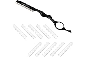 vesaneae Hair Thinning Razor Set, Professional Hair Styling Thinning Razor, Hair Cutting Texturing Razor with 10 Pcs Replacem
