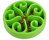 Color you Pet Dog Slow Feed Interactive Dish Ease Bloating for Small & Medium Dog and Cat (Green)