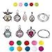 NovScent Aromatherapy Jewelry Necklace 316L Steel Material Locket Style Pendant Essential Oil Difusser 10 Colorful Cashmere Sustained Release Ball Christmas Gift Set Of 7