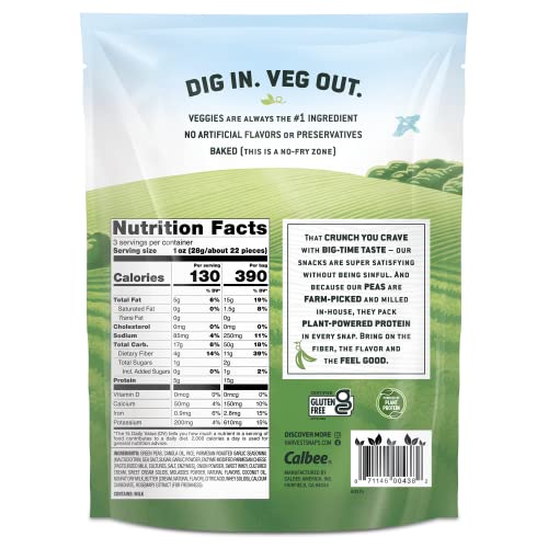 Harvest Snaps Green Pea Snack Crisps Parmesan Roasted Garlic, 3.0 oz (Pack of 4). Plantbased