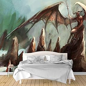 Wall Murals for Bedroom Dark Evil Dragon Removable Wallpaper Peel and Stick Wall Stickers - 66x96 inches