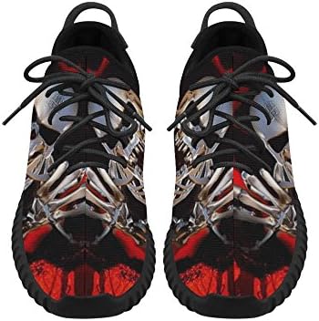 D-Story Cool Skull Skeleton Grus Men's Energy Bounce Breatheable Woven Running Shoes