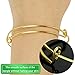Timoo 20 Pcs Metal Blank Bangles, Stainless Steel Adjustable Expandable Wire Blank Bracelets for Women's DIY Jewelry Making (Gold, 2.56inches)