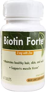 Biotin Forte with Zinc, 60 Count (Pack of 2)