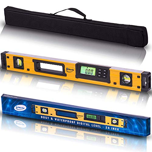 24-Inch Professional Digital Magnetic Level - IP54 Dust and Waterproof Electronic Level Tool - Get Master Precision with Shefio Smart Level, 2 AAA Batteries + Carrying Bag