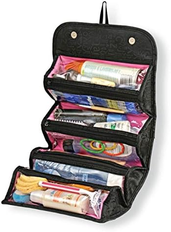 PrimeBox Roll N Go 4 in 1 Travel Buddy Toiletry and Cosmetic Bag Organizer for Girls Ladies Women (Multicolour)