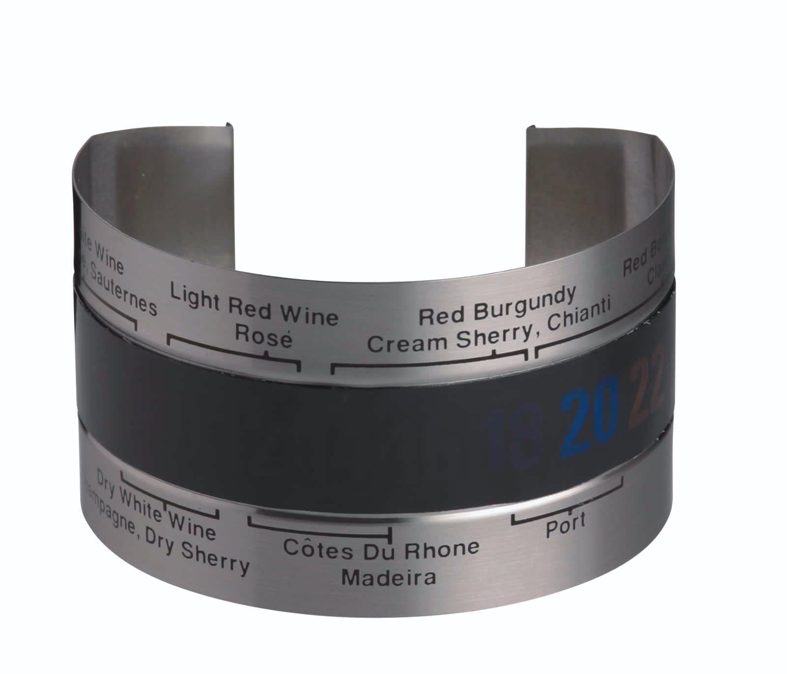 BarCraft Wine Thermometer, for Red or White Wine and other Bottles, Stainless Steel