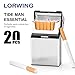 LORWING Cigarette Case King Size Aluminium for Whole Package Cigarettes 20pcs Anti-Collision Splash Proof and Scratch Resistant (Silver)