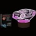 E-vendor LED Night Light, 3D Visual Desk Lamps with 7 Color Changing Lights Touch Button, Car Shape Best Gift for Kids (White)