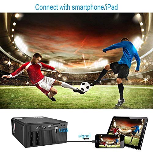 Projector, DIWUER Portable Video Projector, Mini Movie Projector for Home Cinema Theater, Support 1080P Full HD, HDMI, VGA, AV, USB, SD Card