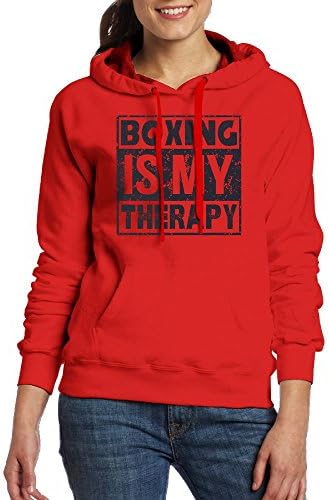 Qing111 Boxing Is My Therapy Woman's Energetic Hip-Hop Sweater XXL Red