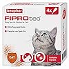 Beaphar | FIPROtec Spot-On for Cats | Kills Fleas & Ticks | Vet Strength Treatment | 4 Pipettes