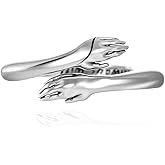 Fryneauy Hug Open Ring 925 Sterling Silver Hug Jewelry Gifts for Women