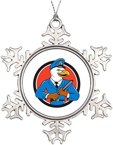 Carolor Personalised Christmas Tree Decoration Bald Eagle Policeman Baton Circle Cartoon Pictures Of Christmas Snowflake Ornaments