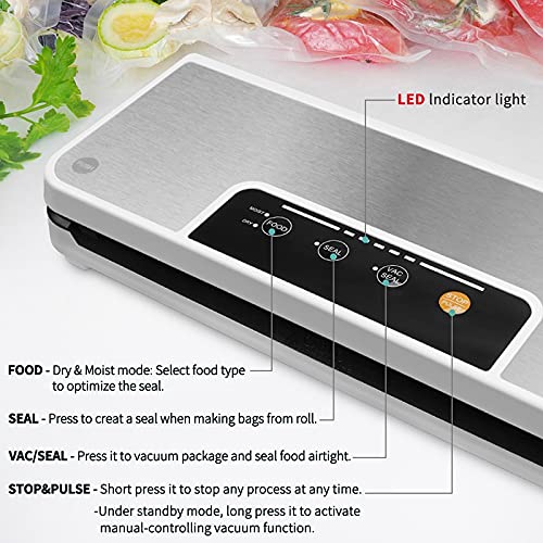 WANGXL Haushalts-Vakuumierer Mit Rollenhalter Sous Vide Food Packer FüR Die Lebensmittelaufbewahrung… – Bild 3