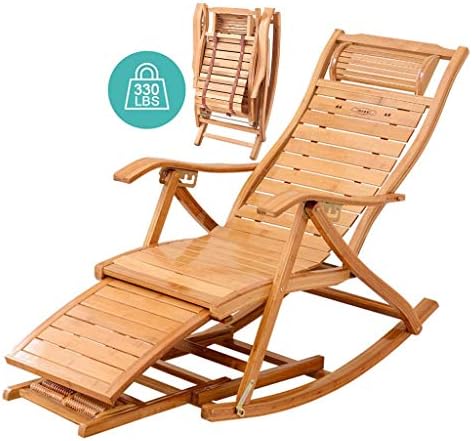 折りたたみ式竹ロッキングチェアパティオ芝生チェア屋外レジャーラウンジチェアポータブルリクライニングチェアキャンプ