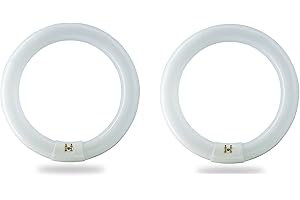 BULBMASTER FC8T9/CW 22 Watt 8 Inch Round T9 Fluorescent Circular Light Bulb, Cool White 4100K, 1120 Lumens G10Q 4-Pin Base 22W Circline Ceiling Lights Pack of 2