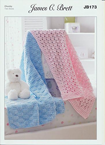 James C Brett Chunky - JB173 Baby Blankets 2 sizes
