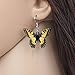 Bonsny Drop Dangle Floral Butterfly Earrings Fashion Insect Jewelry For Women Gift (Yellow)