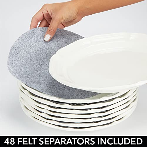 mDesign Quilted Dinnerware Storage 5 Piece Set for Protecting and