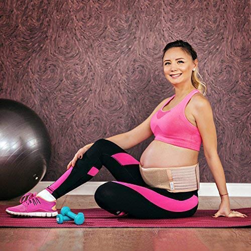 Maternity Belt- Pregnancy Support Belt - Breathable Belly Band That Provides Hip, Pelvic, Lumbar and Lower Back Pain Relief, Bonus 2 Washable Nursing Pads by DivaDio - Thumbnail 7