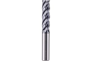 SEFHLI Solid Carbide Long End Mill(1Pc, 1/2in), AlTiN Coated, 4 Flute, 35° Helix, 1/2" Cutting Dia, 1/2" Shank Dia, 2" LOC, 4" OAL for Milling Alloy Steel, Hardened Steel, Iron, Copper, Square End